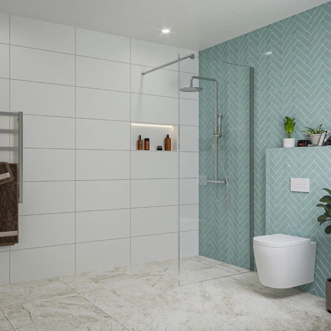 FugaFlow Eccelente Vetro inloopdouche badkamer - 80x200cm - helder glas - wandarm - chroom