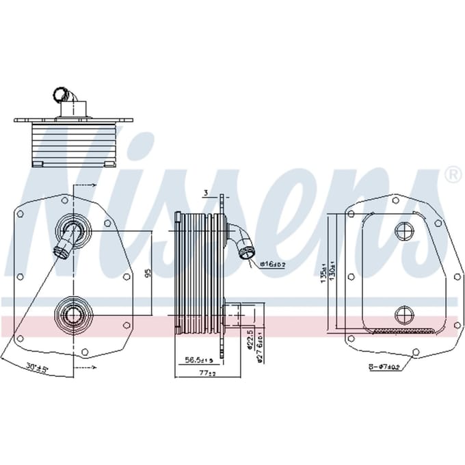 Olie radiator, motorolie NISSENS 91179