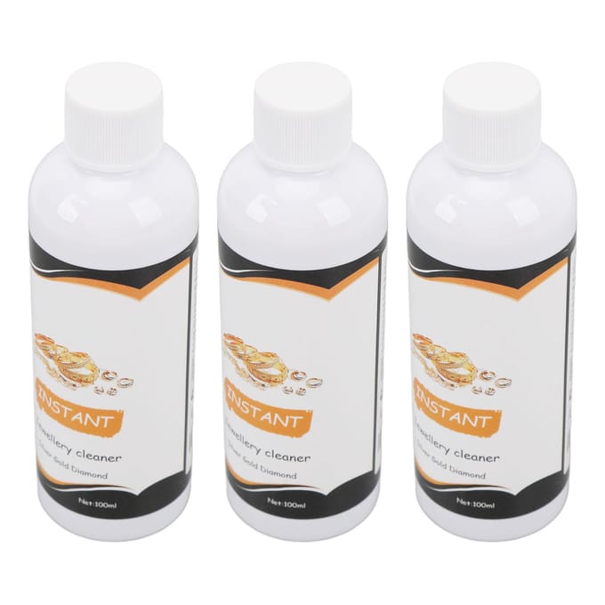3 Flessen 100ml Sieradenreiniger Vloeistof Oppervlakteverzorgingsoplossing Decontaminatie Reinigingsmiddel voor beige