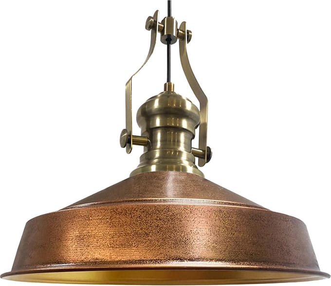 Bamyum Hanglamp Vintage, Koperkleur Grote Lamp