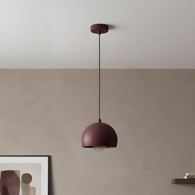 Luminex Hanglamp Sool, donkerrood, Ø 15 cm, 1-lamp, metaal, E27