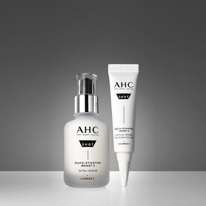AHC Pro Shot GlutA-ctivering Bright 3 Intra-Serum 40ml Speciale Set (+Oogcrème 10ml) gray