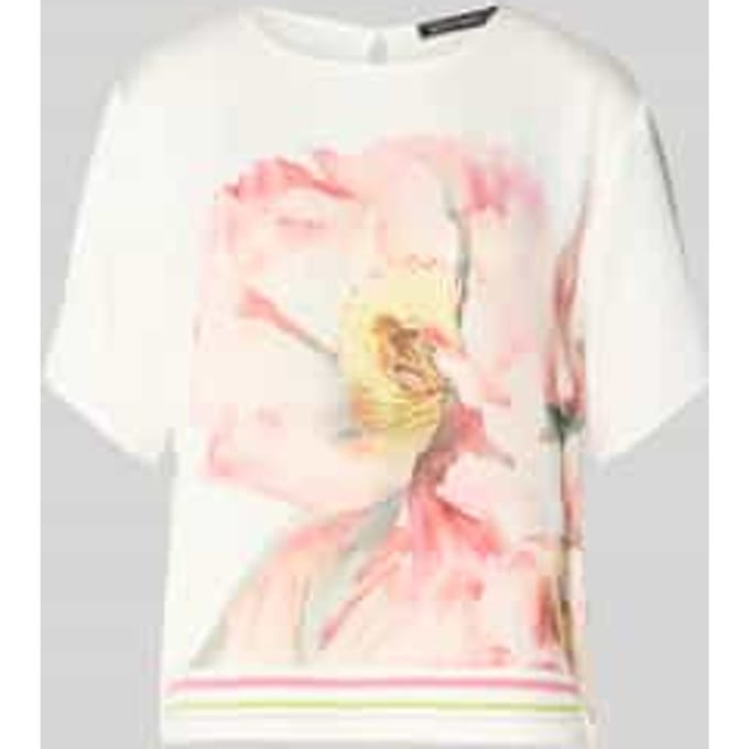 relaxed fit T-shirt van pure viscose met bloemige print
