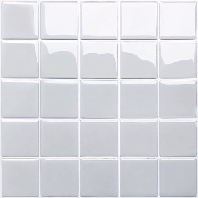 24Supply Plaktegels - 10 Stuks - Glans - Grijs - 25.4x25.4cm