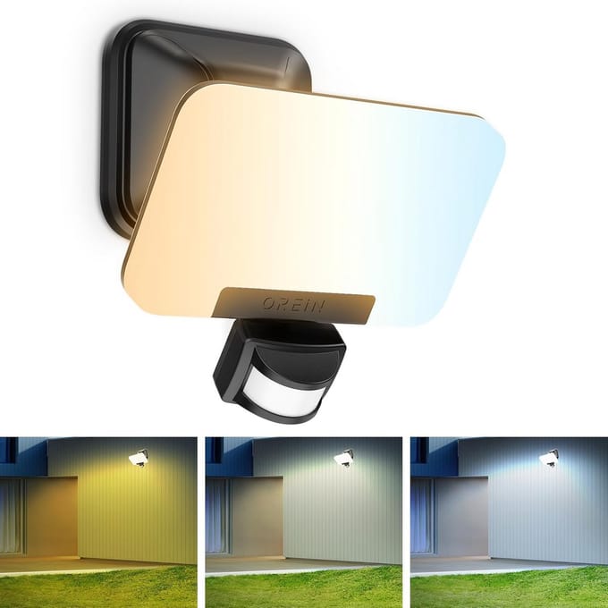 Led-spot buiten - Schijnwerper met sensor - Veiligheid Verhogend - Drie Kleurmodi - 2800 Lumen - Zwart