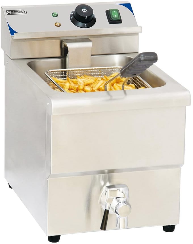 Professionele Frituurpan 8 Liter met Aftapkraan RVS