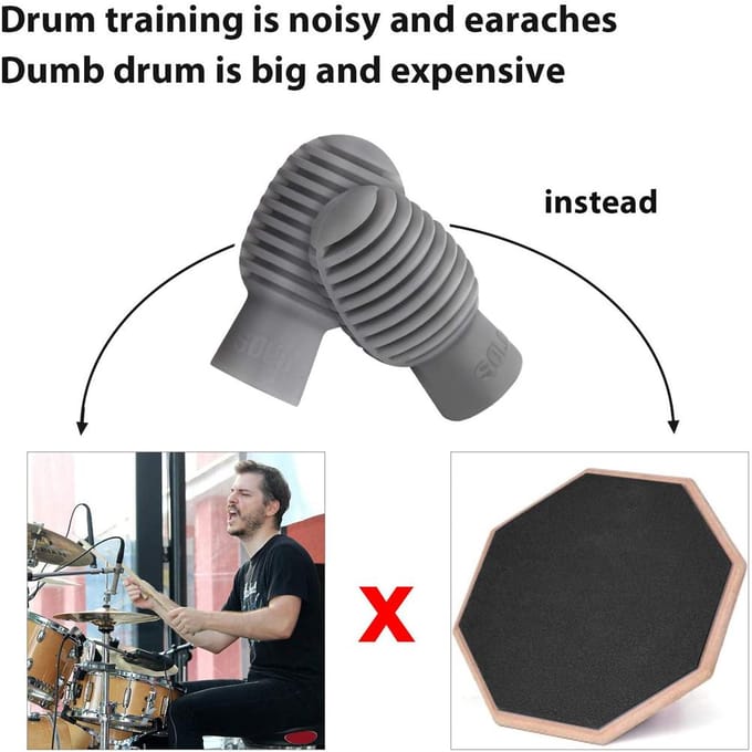 4 Stuks Siliconen Drumstok Hoes Stille Oefentips Percussie Accessoire Demper Muzikaal gray