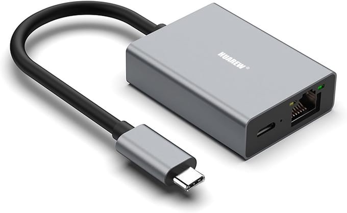 USB C Ethernet Adapter - Netwerk Adapter - Stabiel Internet - 1000 Mbps Snelheid - 100W Opladen - Zilver