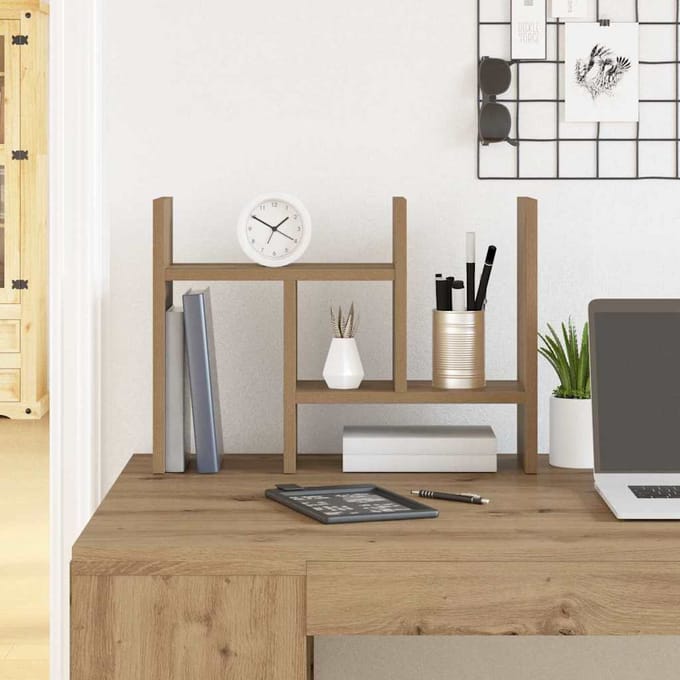 vidaXL - Bureau - organizer - Artisanaal - eiken - 34,5 - x - 15,5 - x - 35,5 - cm