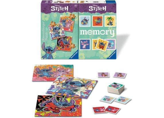 Ravensburger Disney Stitch 3-in-1 puzzel & memory Bordspellen Kaartspellen Kinderpuzzels
