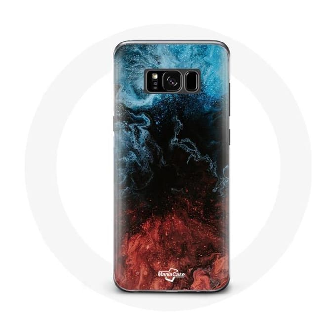 Coque pour Samsung Galaxy S8 plus fond de texture abstraite rouge noir bleu