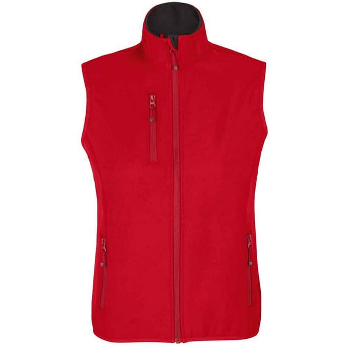 SOLS Dames/dames Falcon Softshell gerecyclede bodywarmer (Peperrood)