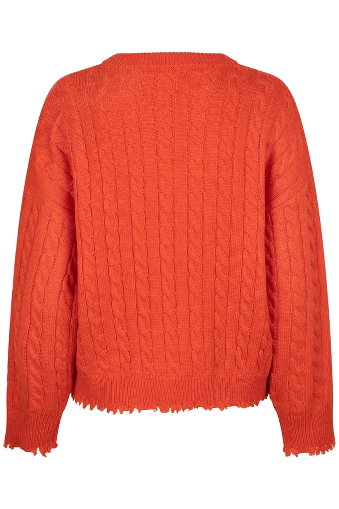 EsQualo Sweater Cables Raw Edge Orange Taglia: S | Maglioni a maglia Outlet | Donna | Arancione