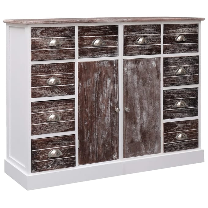 vidaXL - Dressoir - met - 10 - lades - 113x30x79 - cm - hout - bruin