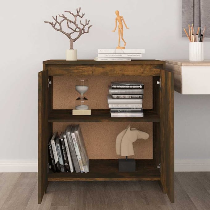 vidaXL Dressoir 70x41x75 cm bewerkt hout gerookt eikenkleurig