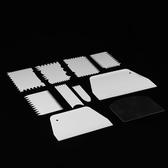 10 stuks/set Plastic Bakrand Deegschraper Snijder Gebakspatels Taartdecoratie Bakgereedschap white