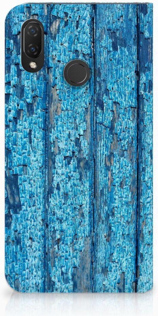 Huawei P Smart Plus Book Wallet Case Wood Blue