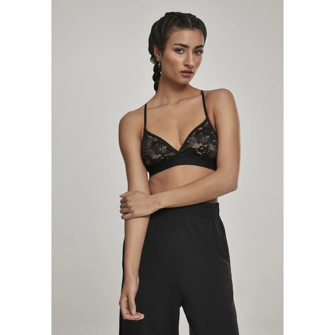Urban Classics Ladies Triangle Lace Bra Bustier zwart L