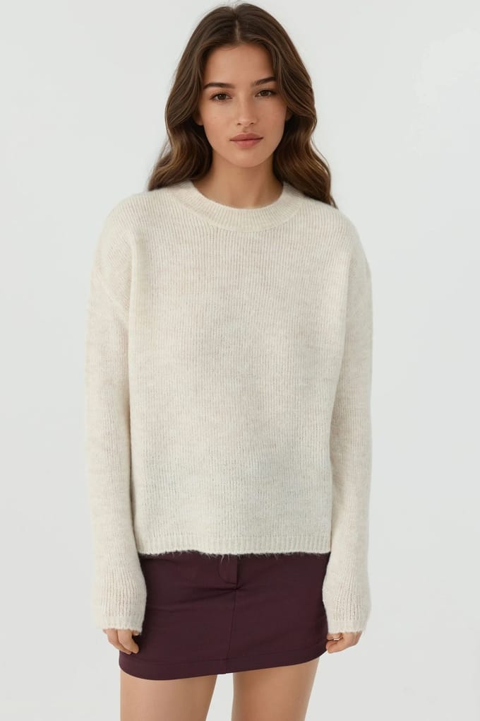 Dikke Gebreide Crew Neck Trui