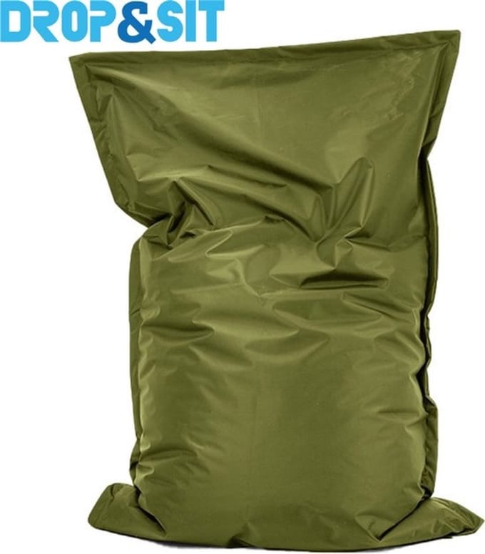 Drop & Sit - Zitzak - Olijf - 100x150 cm - Voor binnen en buiten