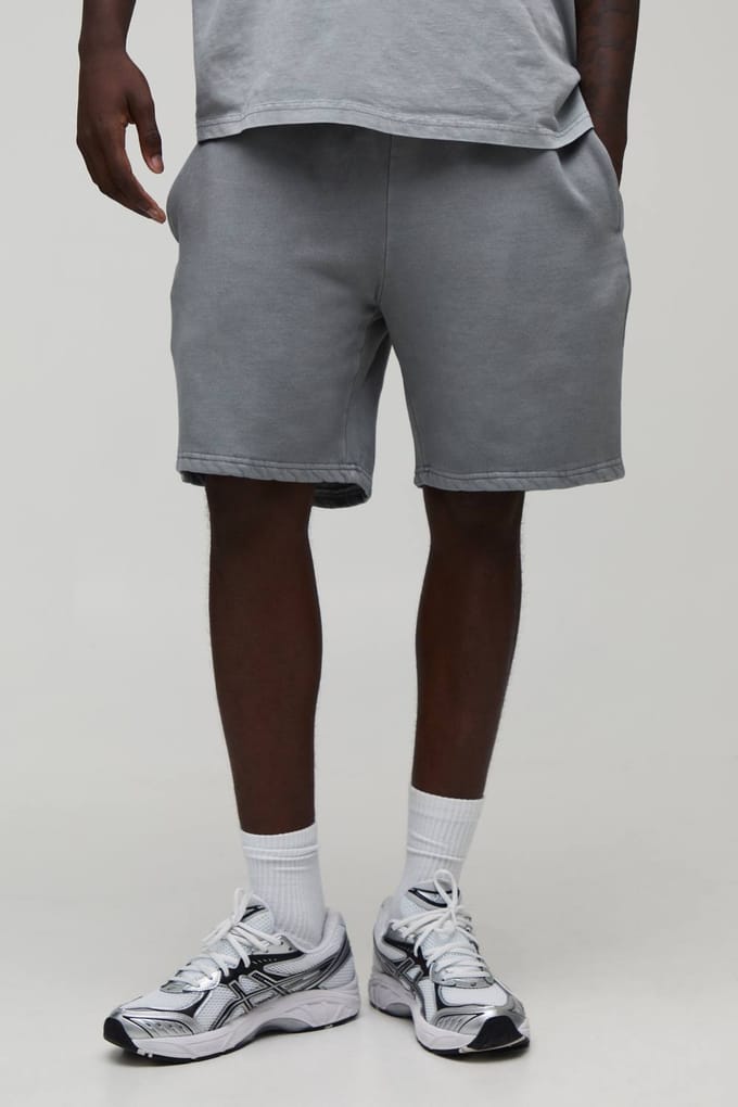 Essentiële Gewassen Relaxed Fit Short | Washed Grey | Size Medium