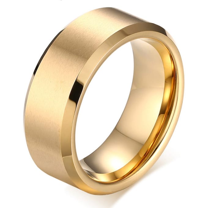 Wolfraam herenring 8mm Goud-20mm