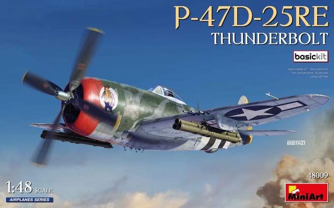 MiniArt Modelbouwpakket Militaire voertuigen - 48009 P-47-D25RE Thunderbolt Basic Kit Plastic - 1:48 - Modelbouw