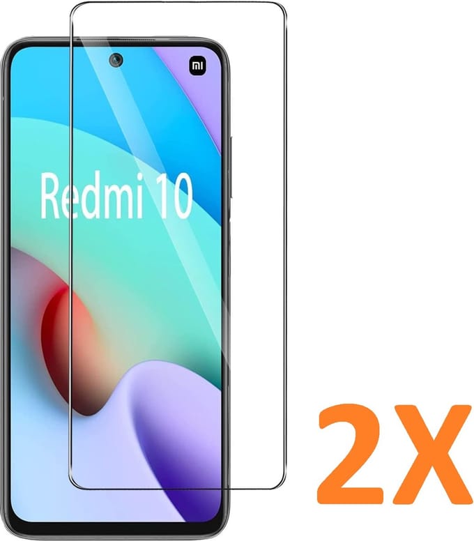 Screenprotector Glas - Tempered Glass Screen Protector Geschikt voor: Xiaomi Redmi 10 & Xiaomi Redmi 10 2022 - 2x