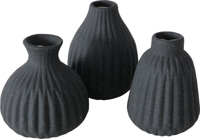 Boltze set van 3 zwarte vaasjes Esko