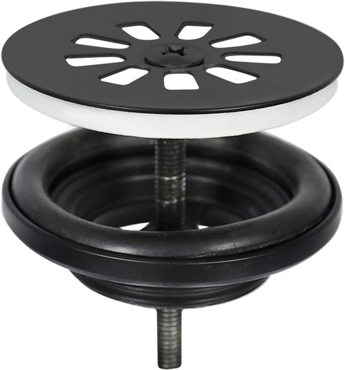 Differnz Afvoerplug Mix & Match Clic-clac - Messing - Zonder Overloop - Zwart Mat - 64mm