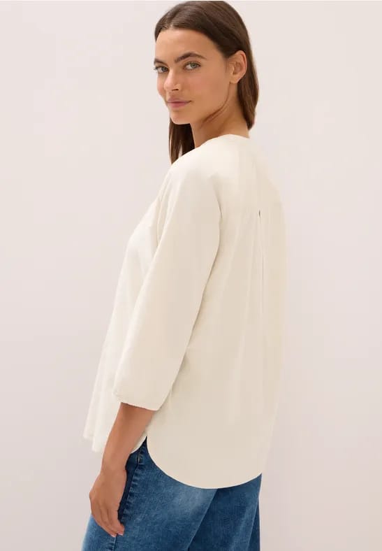 Corduroy blouse met gespleten hals