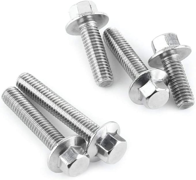 Set van 10 RVS M6 Flensbouten met Zeskantkop, Ideaal voor Bevestiging en Constructie, M6 x 16