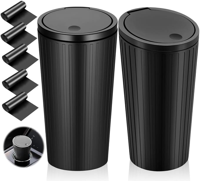 Auto prullenbak 2 stuks - waterdicht - geurdicht - ideaal voor in de auto - m-winkel