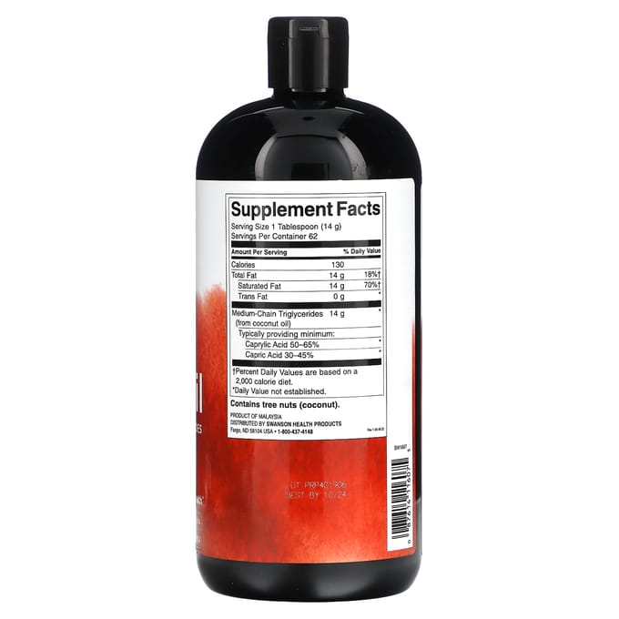 100% Pure Mct-olie, 14G, 946Ml(32 fl oz)