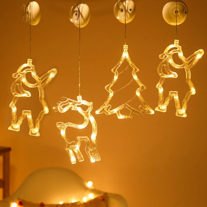 Hangende Fairy LED's String Lights Gordijnlamp Constante Heldere Modi met Sneeuwvlok Ontwerp IP42 type2 brown