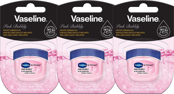Vaseline Lip Therapy 7G Pink Bubbly | Voedende lippenbalsem voor optimale hydratatie | 3 x 7g