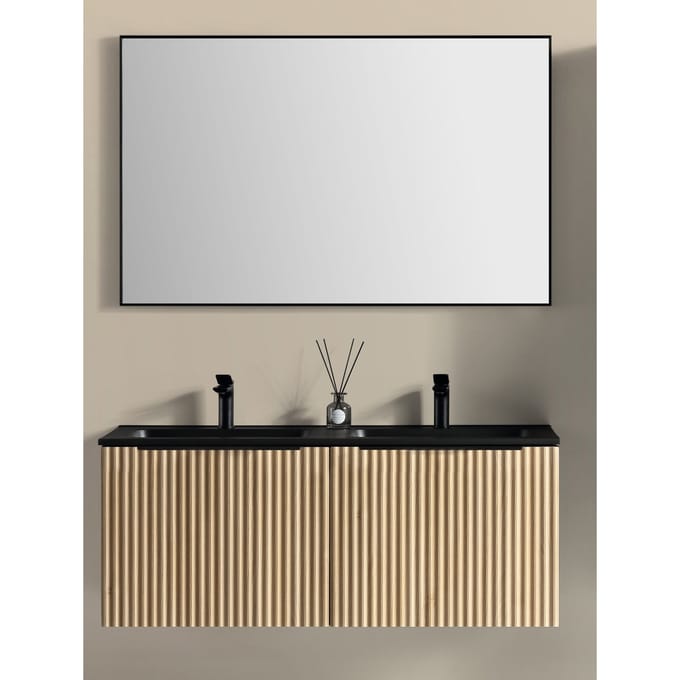 Xellanz Ribbella Badmeubel Compleet 120 cm - Naturel Eik / Mat Zwart