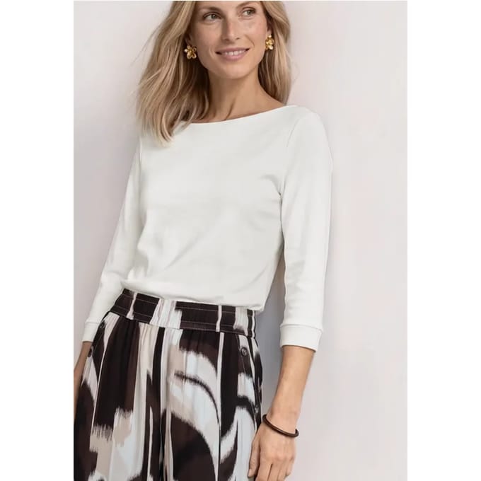 Shirt met 3/4-mouwen en een boothals