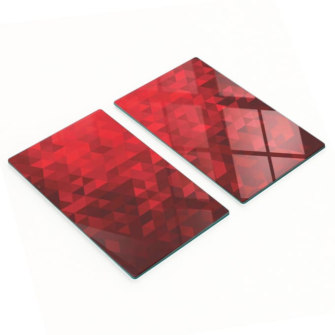 Keukenplanken van gehard glas met abstracte mozaïekafbeeldingen, 2x30x52 cm