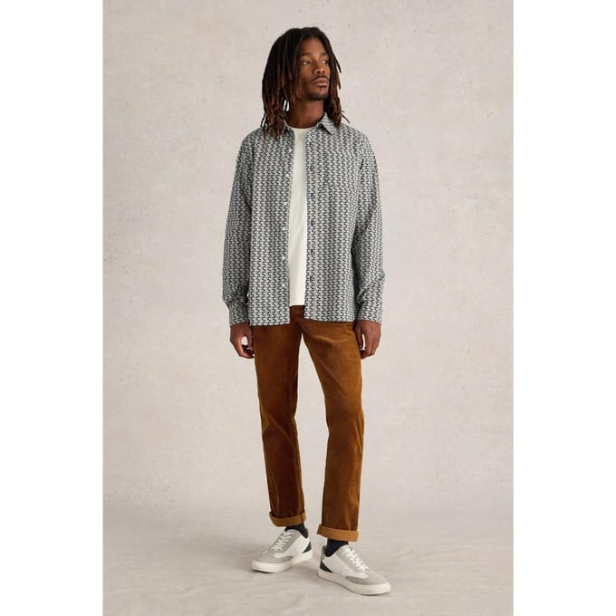White Stuff Fish Printed Shirt Navy Multi Taglia: S | Camicie Casual Outlet | Uomo | Blu