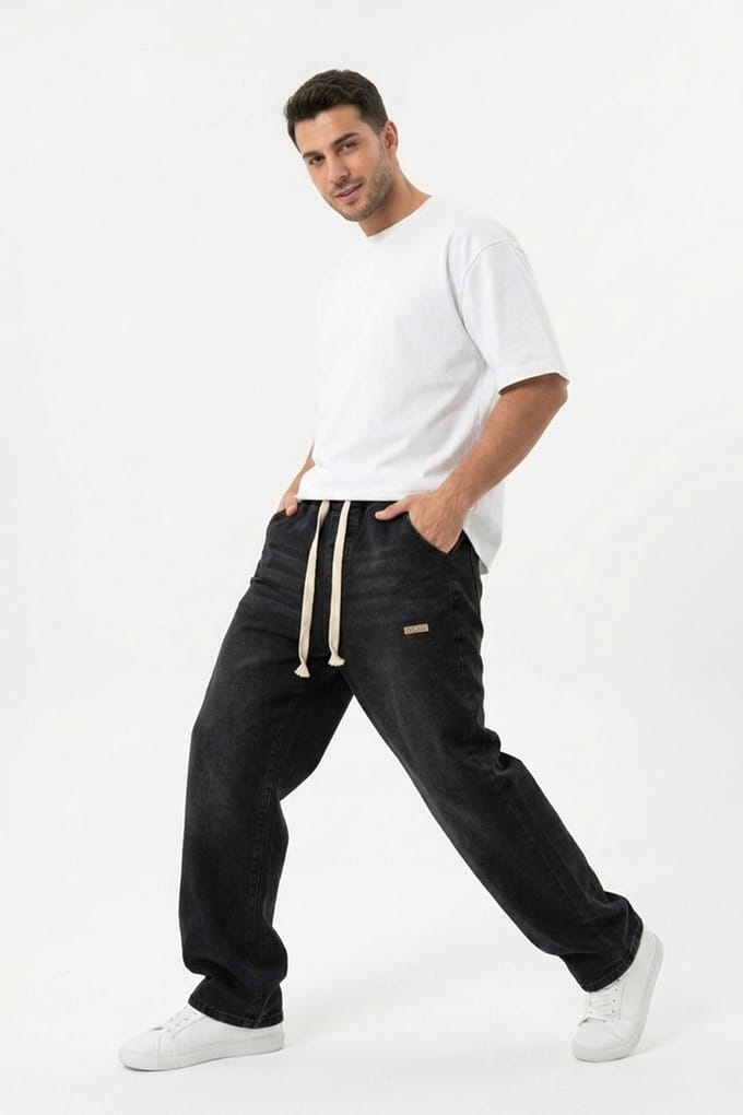 Elastische Taille Denim Broek
