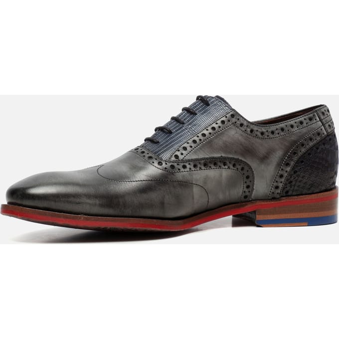 Floris van Bommel Floris van Bommel Veterschoenen grijs Leer 310336