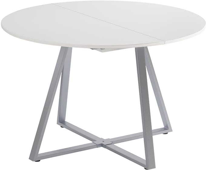 Vicco Eettafel Loyd, Wit/Grijs, 120-160 x 120 cm uitschuifbaar