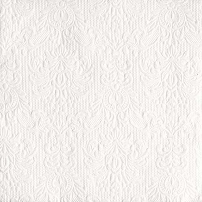 Servetten Luxe - 30x stuks - 33 x 33 cm - wit - barok patroon - 3 laags