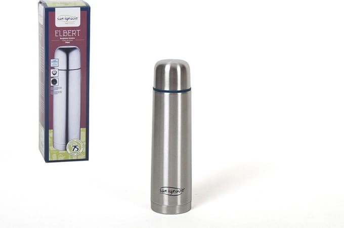 San Ignacio Thermosfles - 350 ml - RVS - voor koude en warme dranken - isoleerkan - zilver