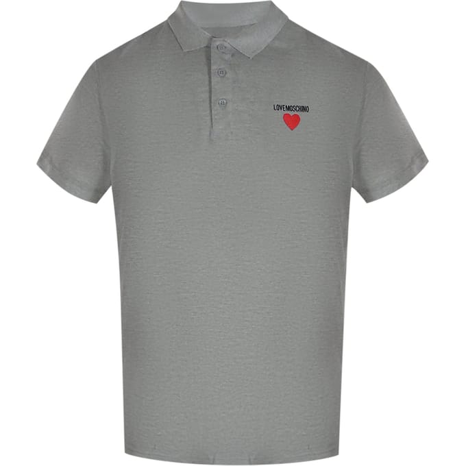 Love Moschino Poloshirt Met Hartlogo In Grijs