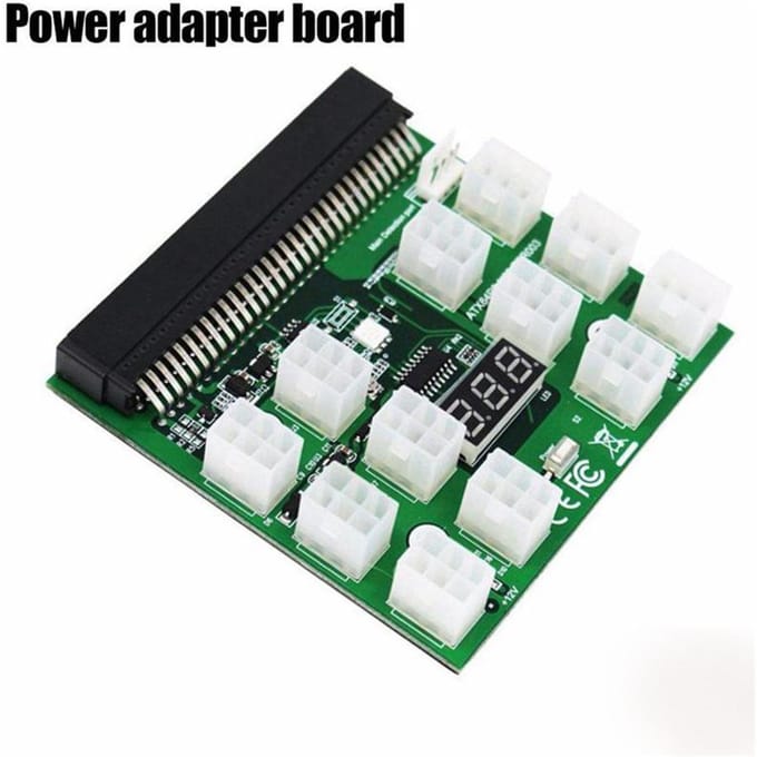 Voor HP PSU GPU 6 PIN 1600W Mining Voeding DPS-1200FB 12 Poorten Breakout Board Groen