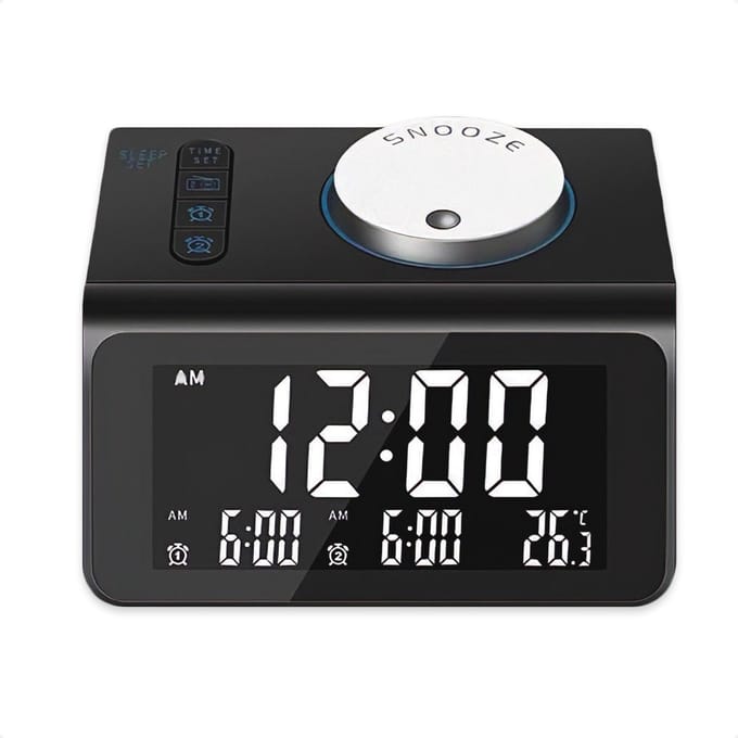 Eagle Wekkerradio - Digitale Wekker - met Dimbaar Display, Temperatuur en Dual USB