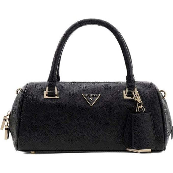 GUESS handtas schoudertas Cresidia II Box Satchel Black Logo zwart