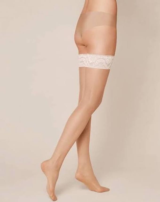 Kunert mystique 20 den stay up kousen maat S cashmere